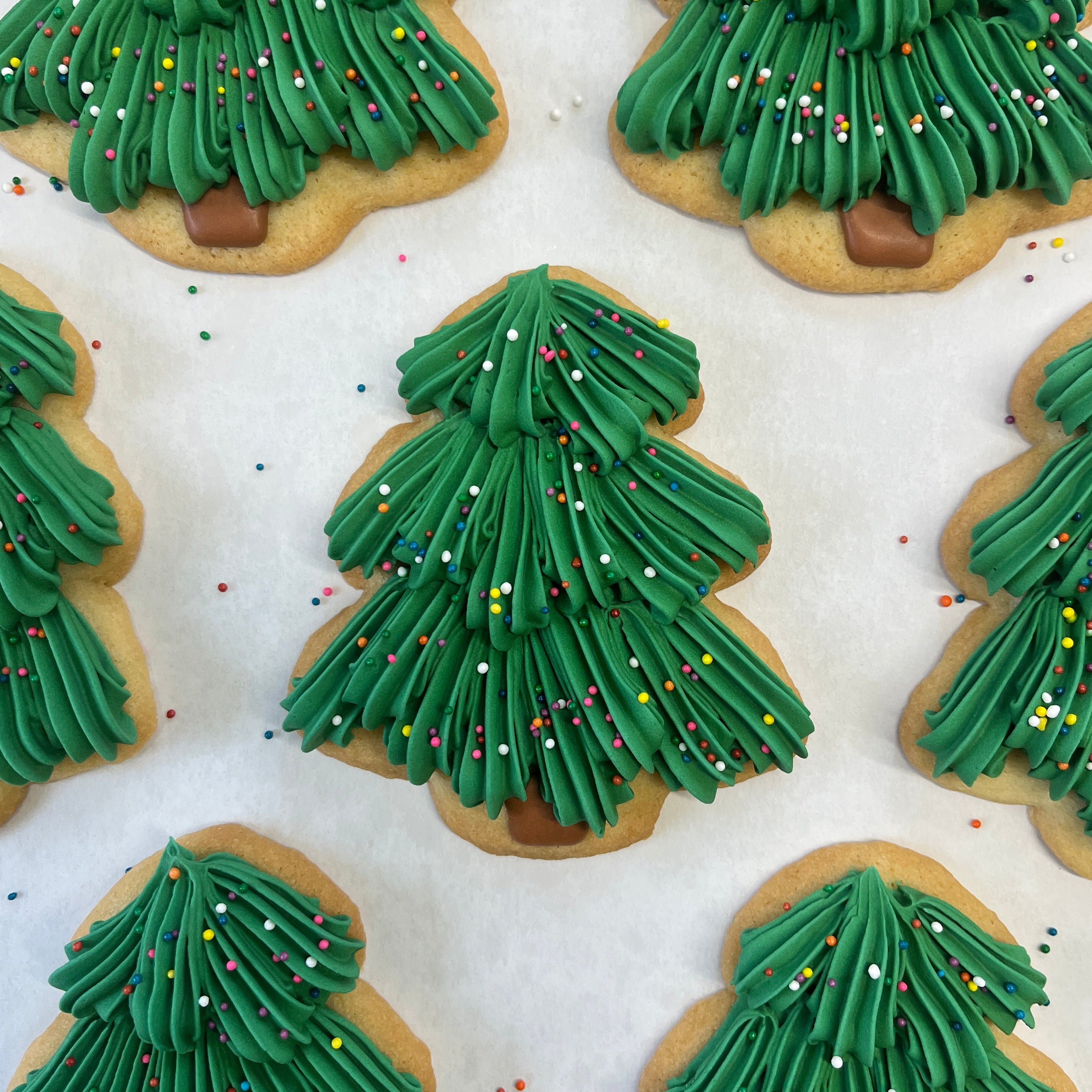 Christmas Tree Decorated Sugar Cookie